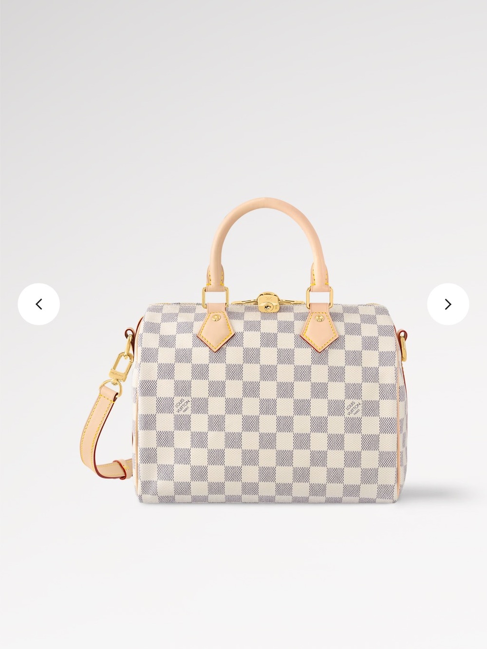 Louis Vuitton Checker Canvas Satchel in Ivory and Beige with Tan Trim